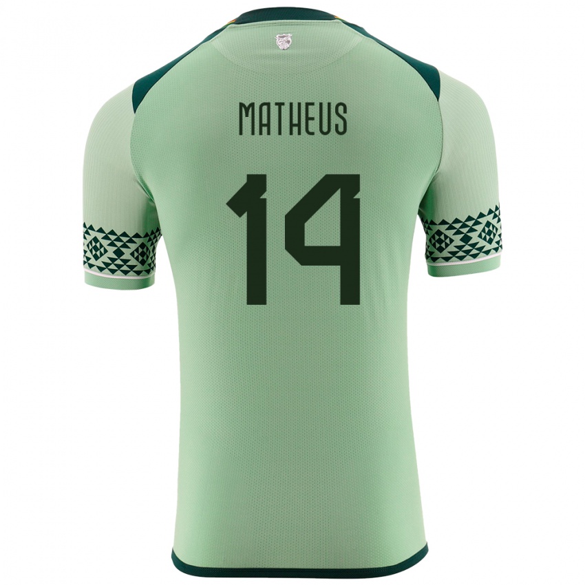 Kinder Bolivien Robson Matheus #14 Hellgrün Heimtrikot Trikot 24-26 T-Shirt