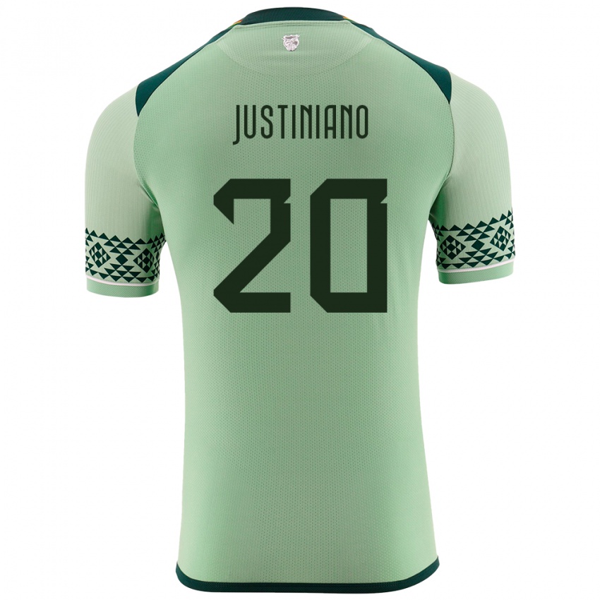 Kinder Bolivien Leonardo Justiniano #20 Hellgrün Heimtrikot Trikot 24-26 T-Shirt