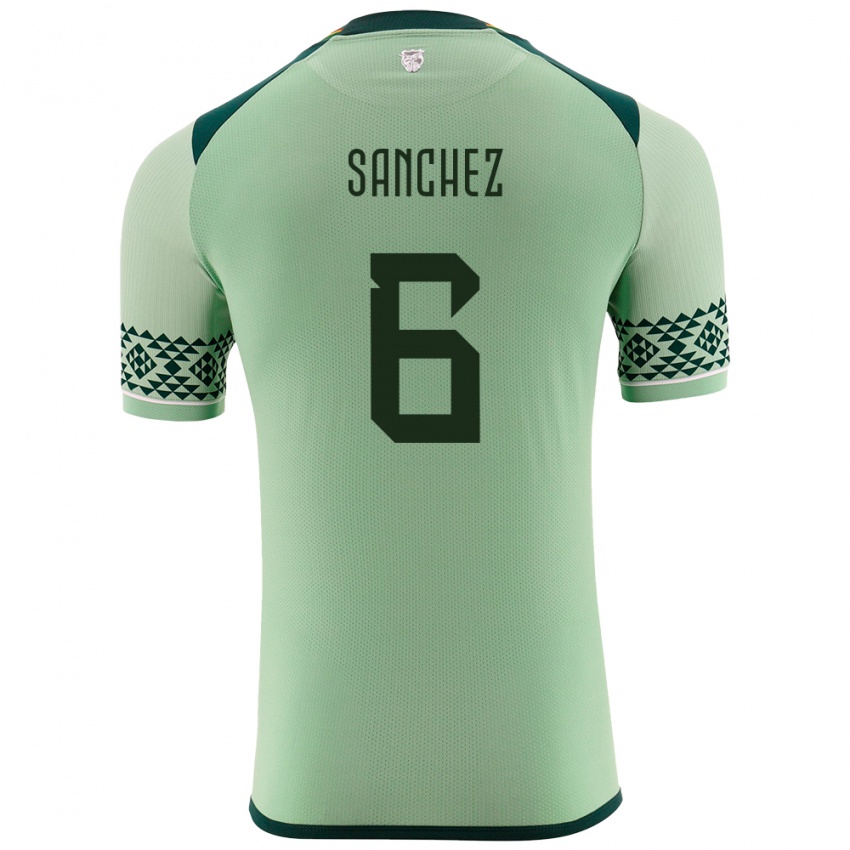 Kinder Bolivien Lucas Sanchez #6 Hellgrün Heimtrikot Trikot 24-26 T-Shirt