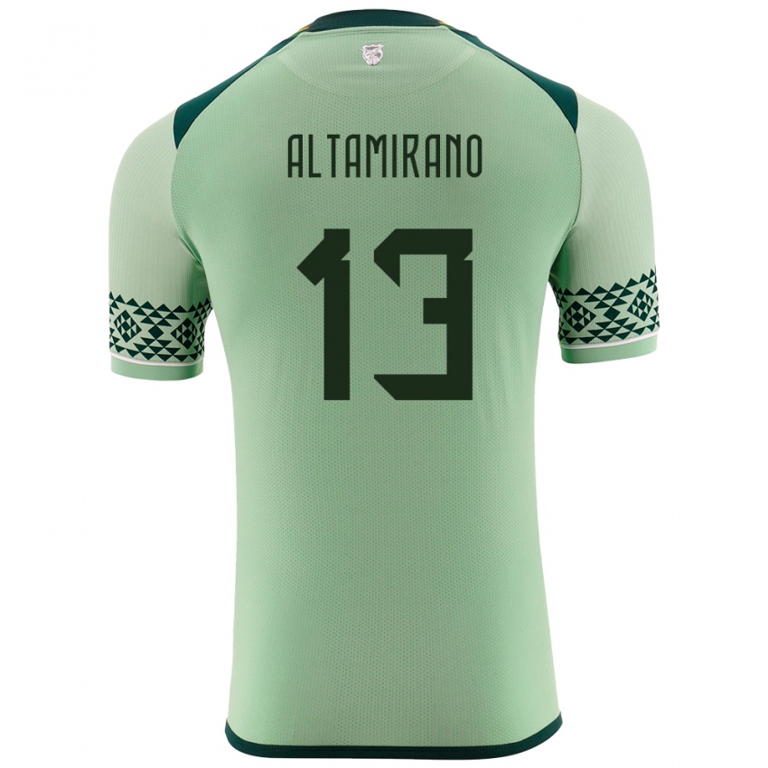 Kinder Bolivien Sebastian Altamirano #13 Hellgrün Heimtrikot Trikot 24-26 T-Shirt