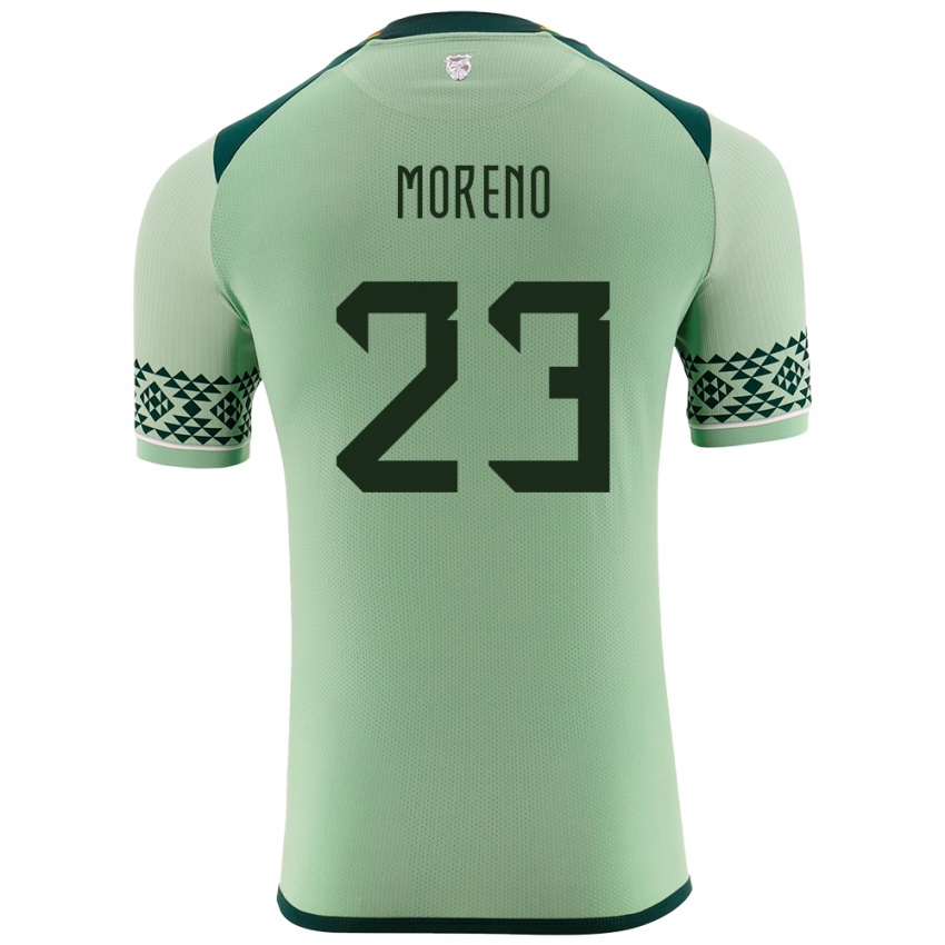 Kinder Bolivien Leonel Moreno #23 Hellgrün Heimtrikot Trikot 24-26 T-Shirt