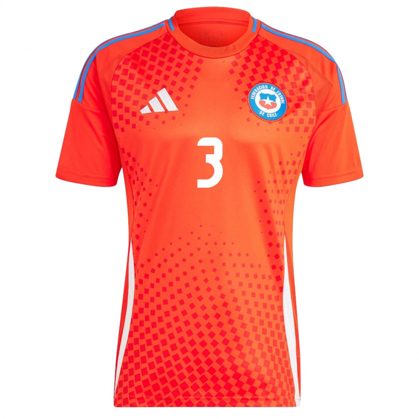 Kinder Chile Yahir Salazar #3 Rot Heimtrikot Trikot 24-26 T-Shirt