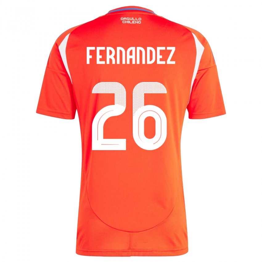 Kinder Chile Nicolás Fernández #26 Rot Heimtrikot Trikot 24-26 T-Shirt