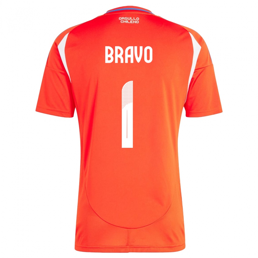 Kinder Chile Claudio Bravo #1 Rot Heimtrikot Trikot 24-26 T-Shirt