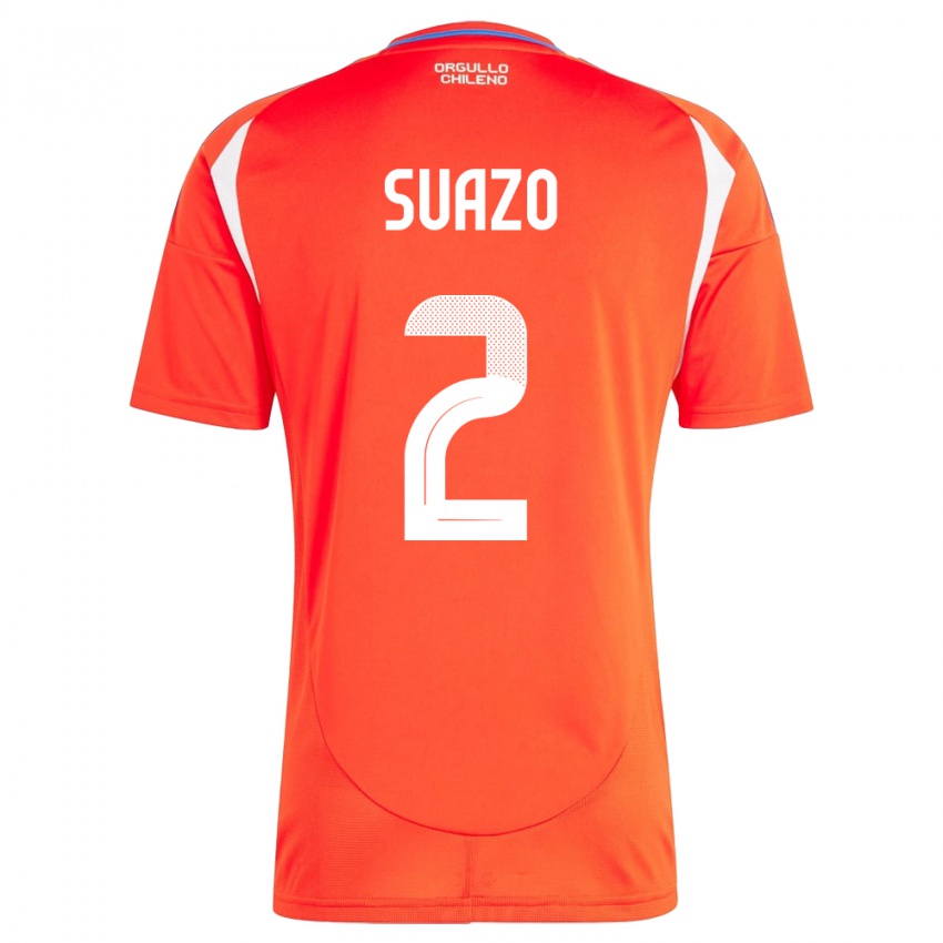 Kinder Chile Gabriel Suazo #2 Rot Heimtrikot Trikot 24-26 T-Shirt