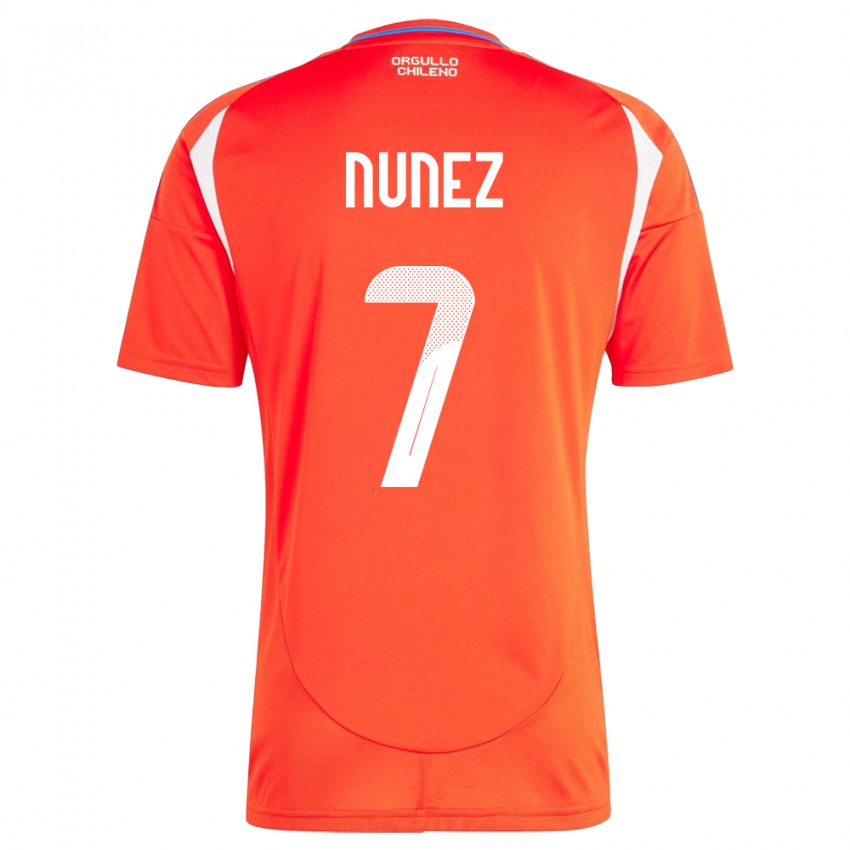 Kinder Chile Marcelino Núñez #7 Rot Heimtrikot Trikot 24-26 T-Shirt