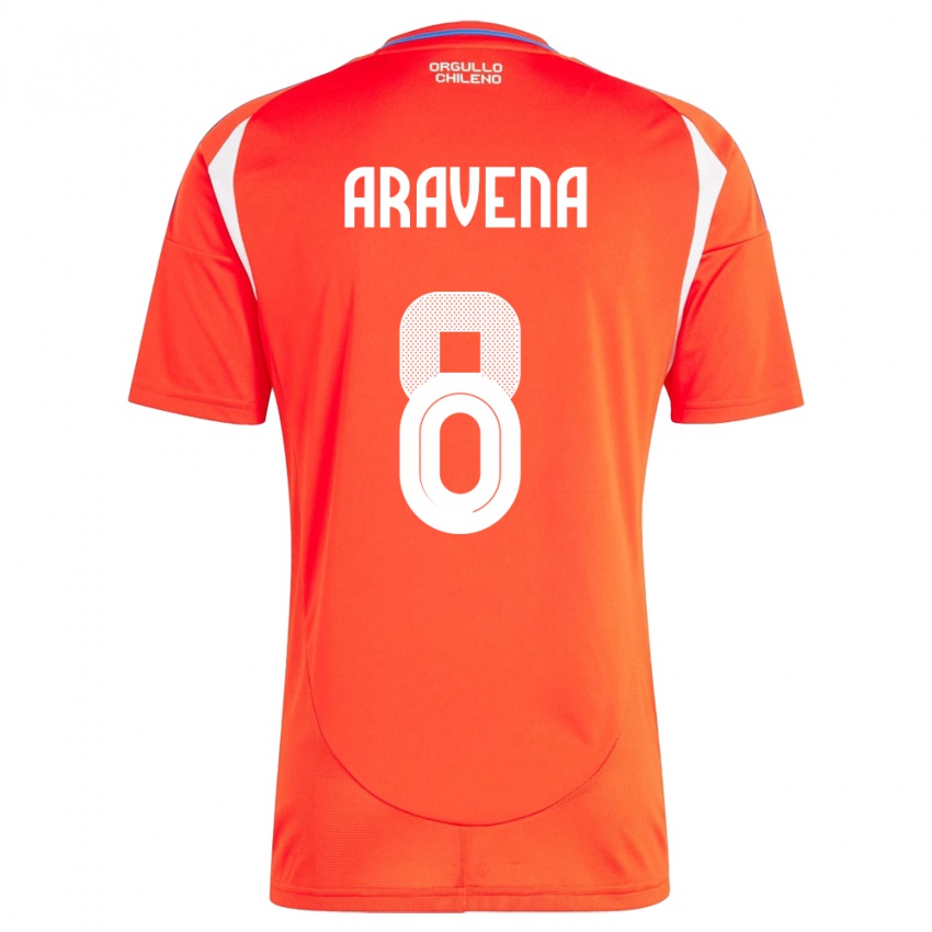 Kinder Chile Alexander Aravena #8 Rot Heimtrikot Trikot 24-26 T-Shirt