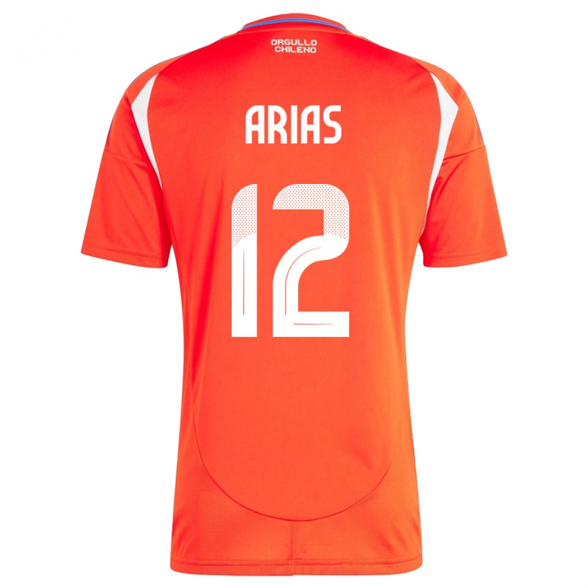 Kinder Chile Gabriel Arias #12 Rot Heimtrikot Trikot 24-26 T-Shirt