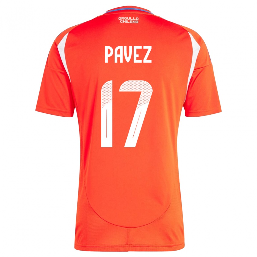 Kinder Chile Esteban Pavez #17 Rot Heimtrikot Trikot 24-26 T-Shirt