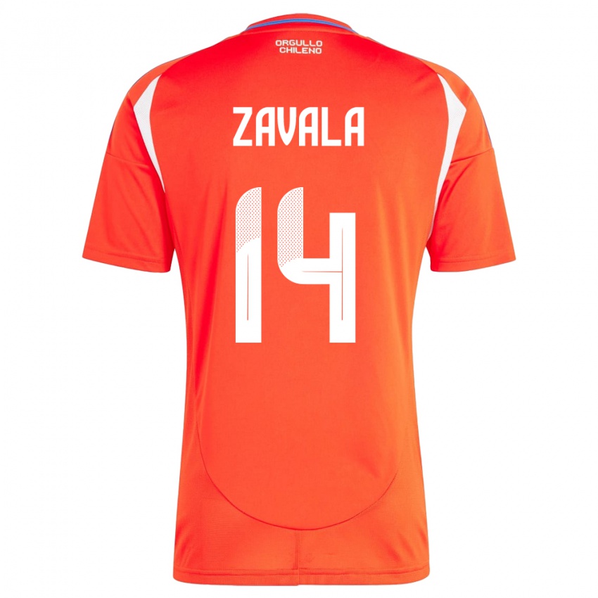 Kinder Chile Cristián Zavala #14 Rot Heimtrikot Trikot 24-26 T-Shirt