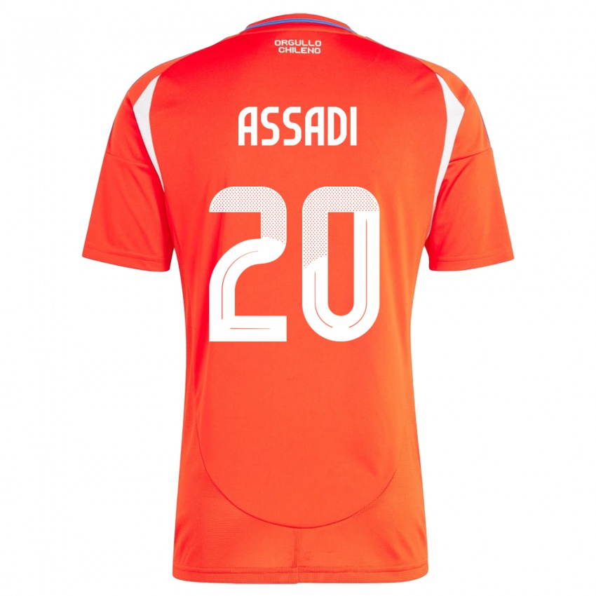 Kinder Chile Lucas Assadi #20 Rot Heimtrikot Trikot 24-26 T-Shirt