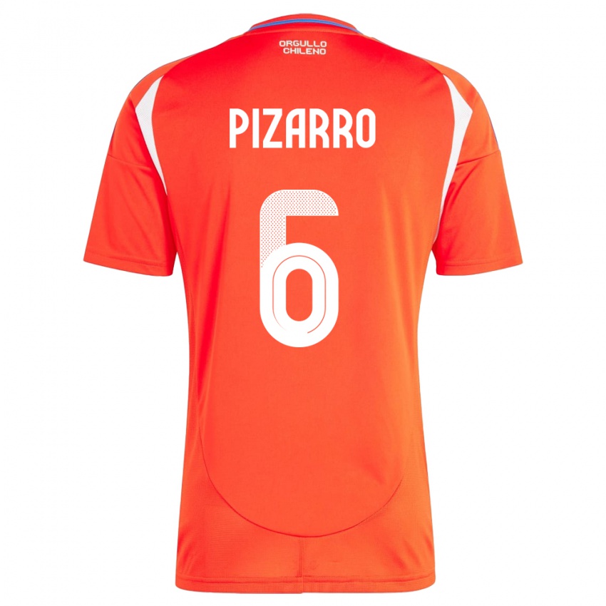 Kinder Chile Vicente Pizarro #6 Rot Heimtrikot Trikot 24-26 T-Shirt