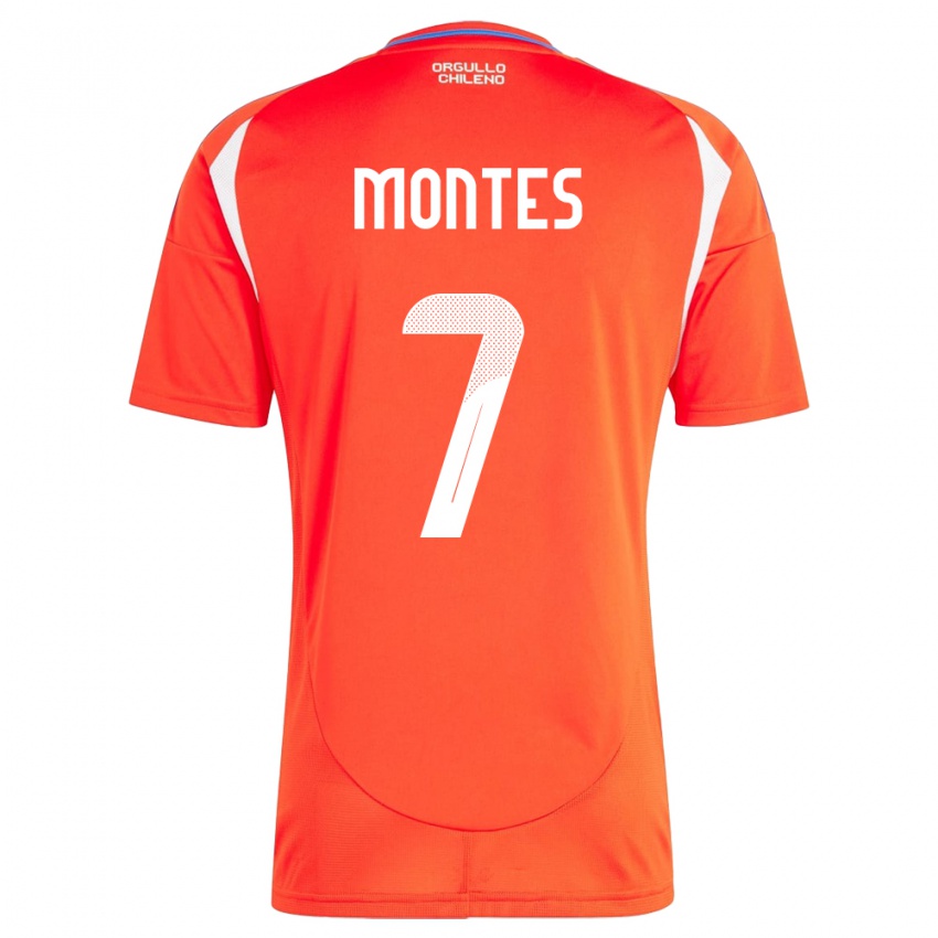 Kinder Chile Clemente Montes #7 Rot Heimtrikot Trikot 24-26 T-Shirt