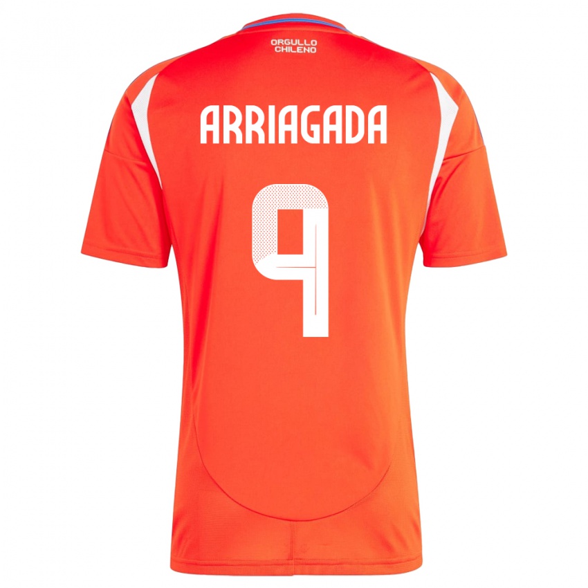 Kinder Chile Luciano Arriagada #9 Rot Heimtrikot Trikot 24-26 T-Shirt