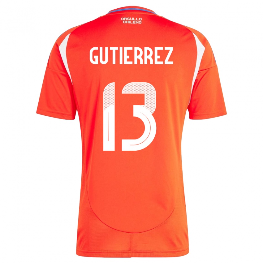 Kinder Chile Daniel Gutiérrez #13 Rot Heimtrikot Trikot 24-26 T-Shirt