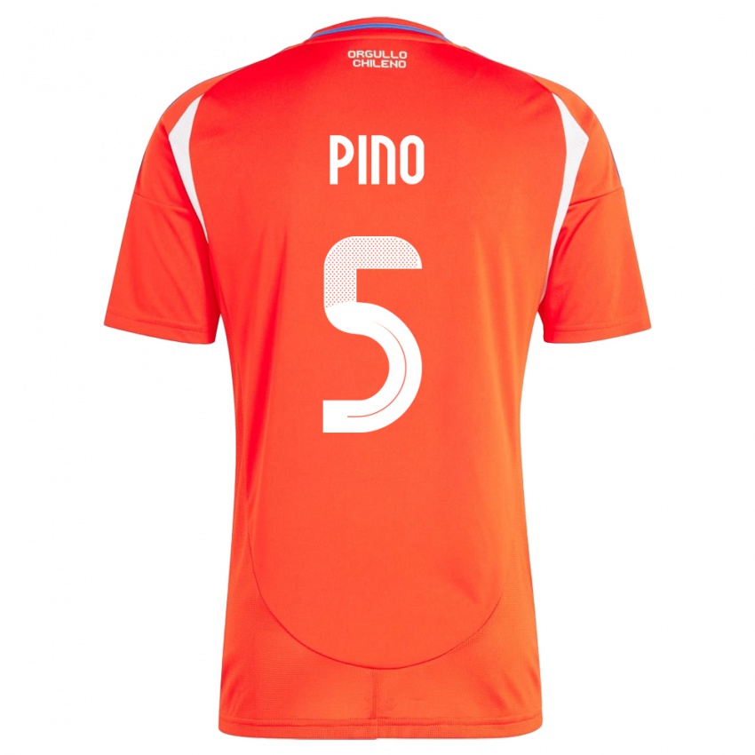 Kinder Chile Sebastián Pino #5 Rot Heimtrikot Trikot 24-26 T-Shirt