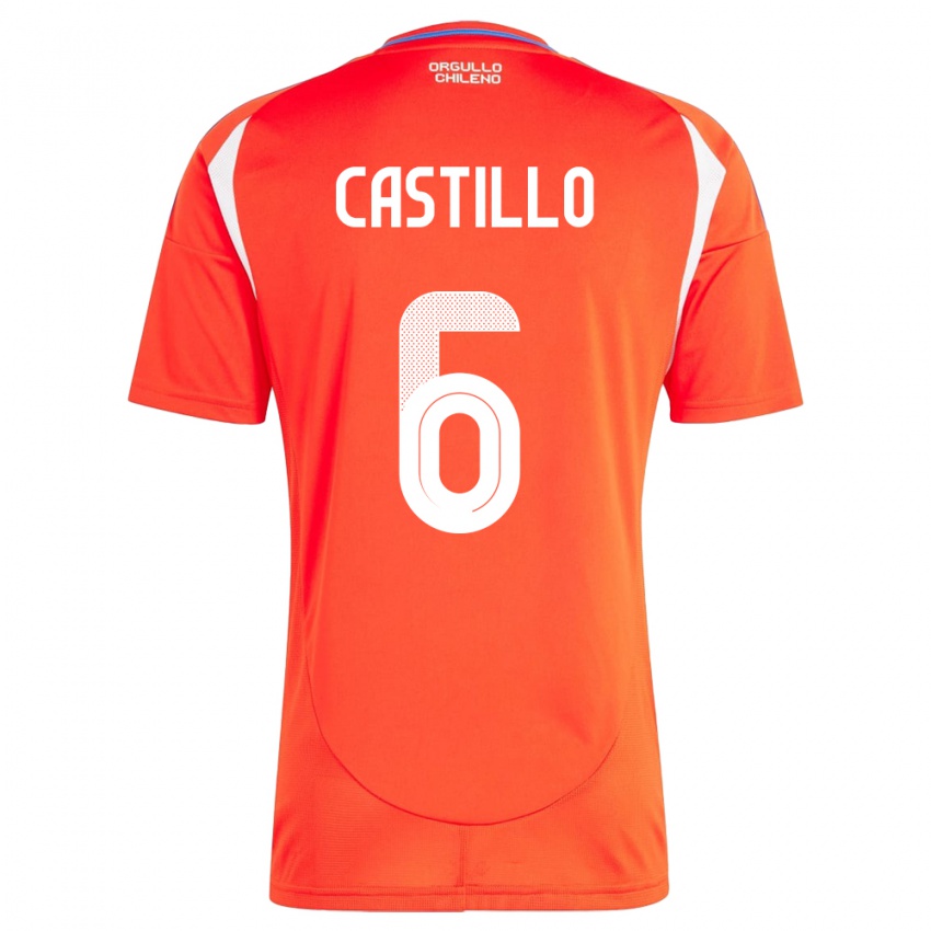 Kinder Chile Cristóbal Castillo #6 Rot Heimtrikot Trikot 24-26 T-Shirt