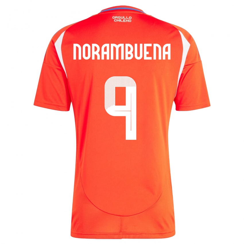 Kinder Chile Gabriel Norambuena #9 Rot Heimtrikot Trikot 24-26 T-Shirt