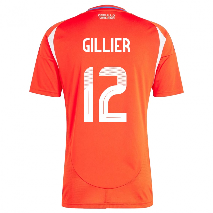 Kinder Chile Thomas Gillier #12 Rot Heimtrikot Trikot 24-26 T-Shirt