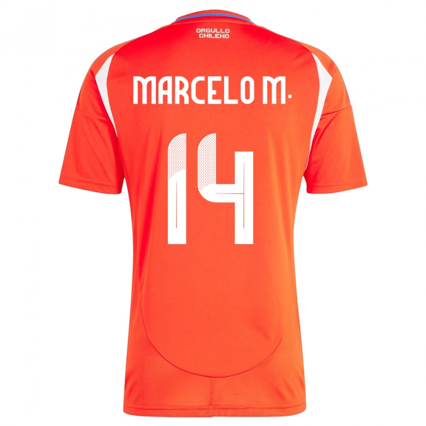 Kinder Chile Marcelo Morales #14 Rot Heimtrikot Trikot 24-26 T-Shirt