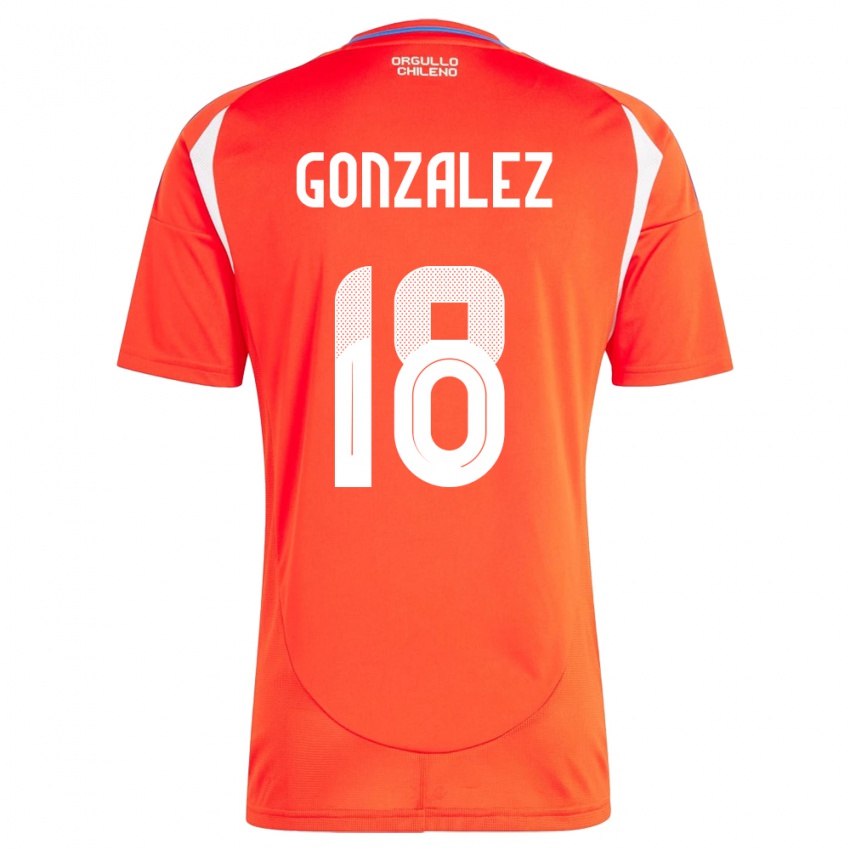 Kinder Chile Bryan González #18 Rot Heimtrikot Trikot 24-26 T-Shirt