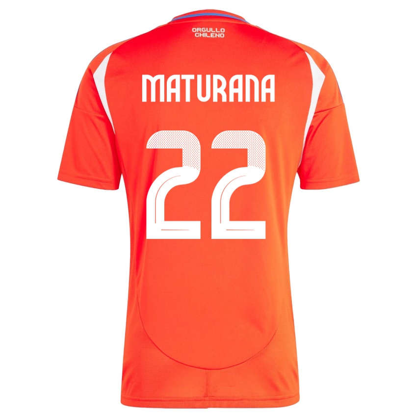 Kinder Chile Martín Maturana #22 Rot Heimtrikot Trikot 24-26 T-Shirt