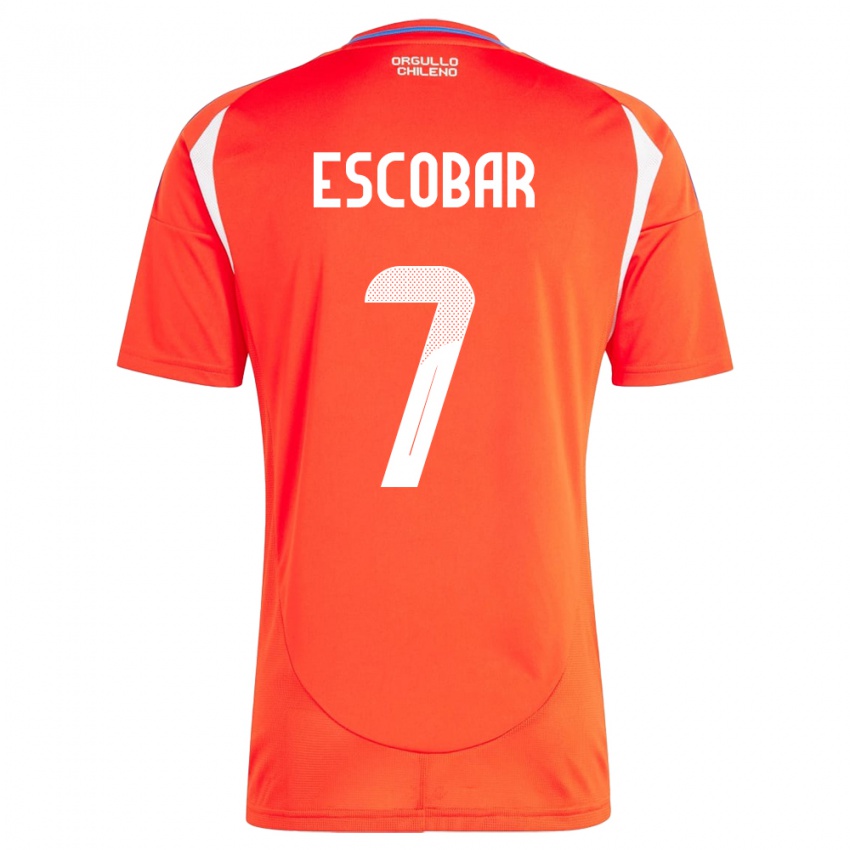 Kinder Chile Bastián Escobar #7 Rot Heimtrikot Trikot 24-26 T-Shirt