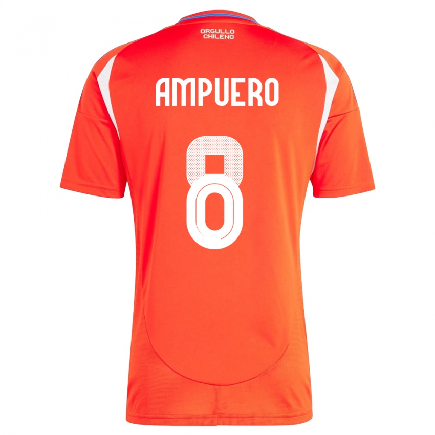 Kinder Chile Benjamín Ampuero #8 Rot Heimtrikot Trikot 24-26 T-Shirt