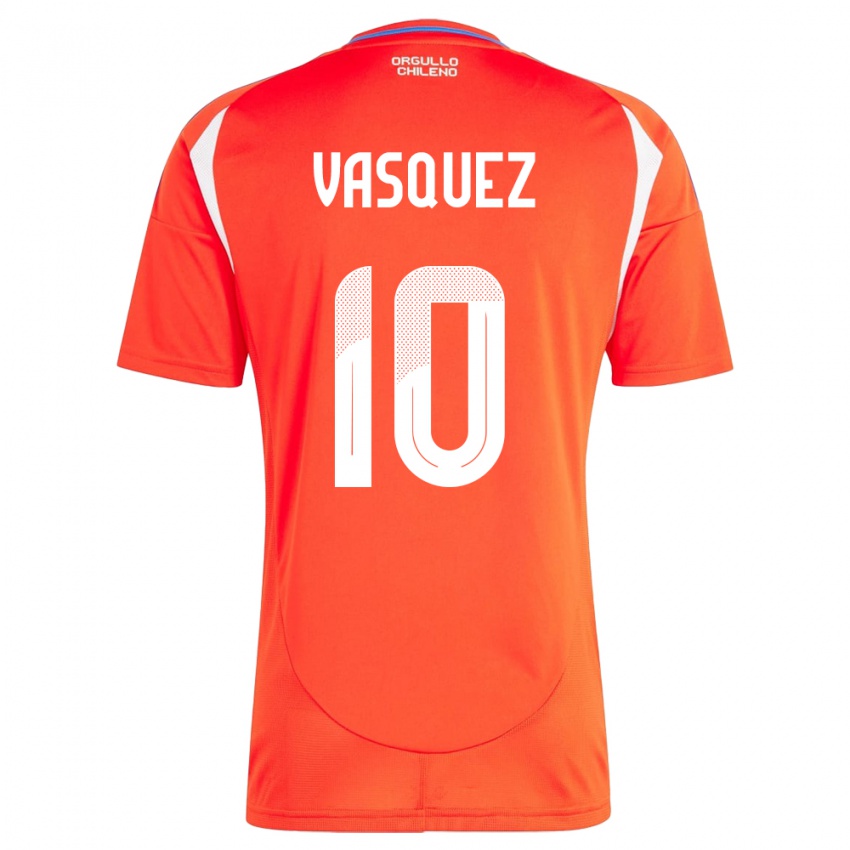 Kinder Chile Ignacio Vásquez #10 Rot Heimtrikot Trikot 24-26 T-Shirt