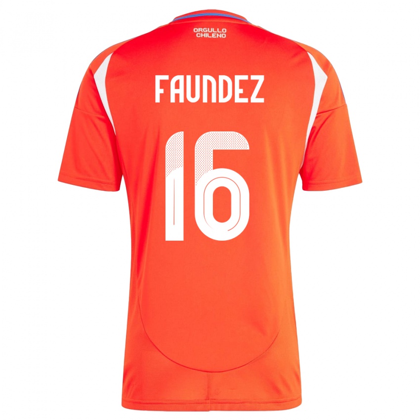 Kinder Chile Felipe Faúndez #16 Rot Heimtrikot Trikot 24-26 T-Shirt