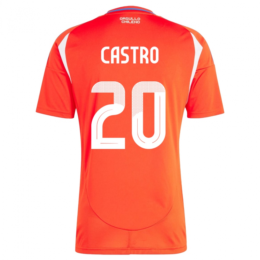 Kinder Chile Benjamín Castro #20 Rot Heimtrikot Trikot 24-26 T-Shirt