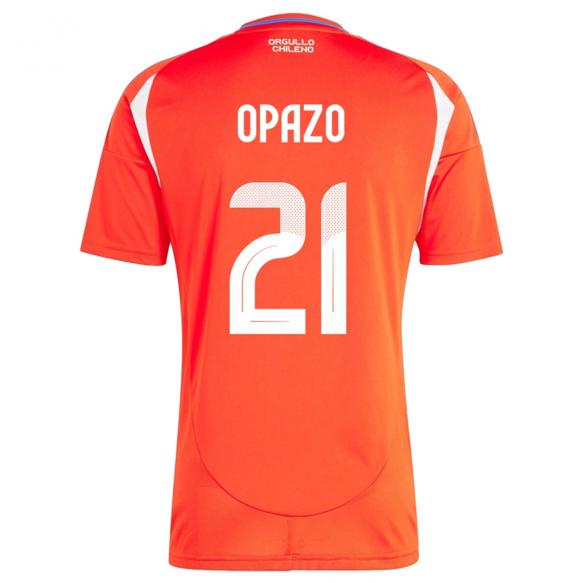 Kinder Chile Diego Opazo #21 Rot Heimtrikot Trikot 24-26 T-Shirt