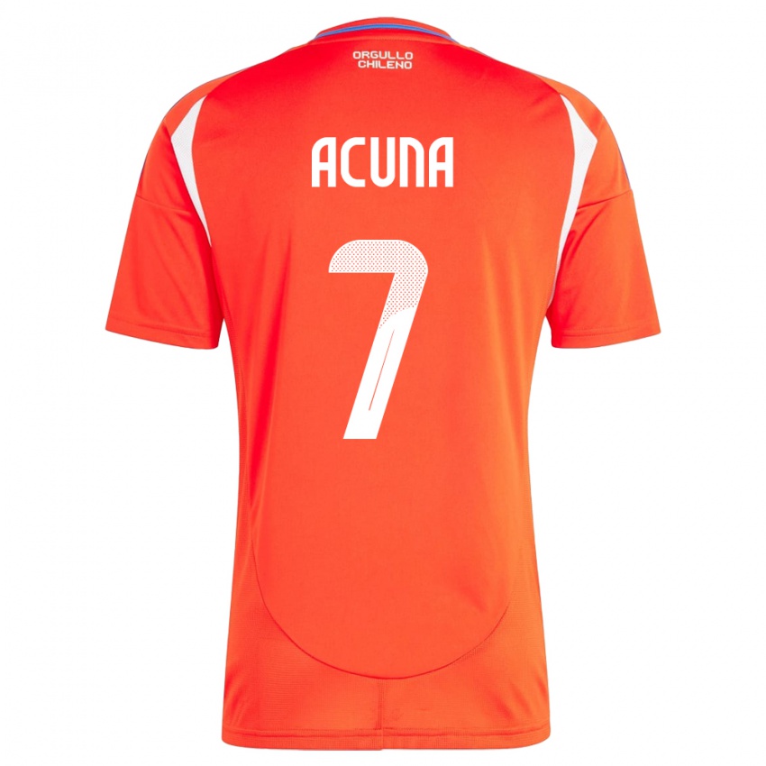 Kinder Chile Yenny Acuña #7 Rot Heimtrikot Trikot 24-26 T-Shirt