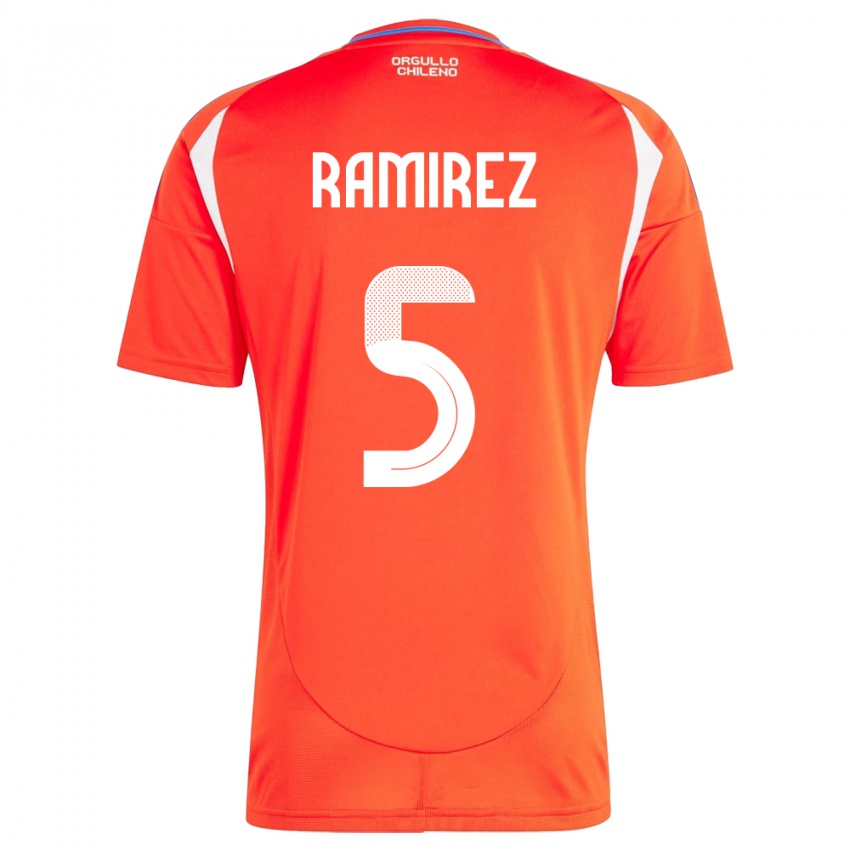 Kinder Chile Fernanda Ramírez #5 Rot Heimtrikot Trikot 24-26 T-Shirt