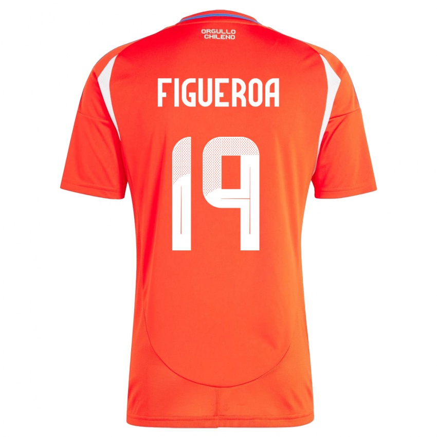 Kinder Chile Catalina Figueroa #19 Rot Heimtrikot Trikot 24-26 T-Shirt