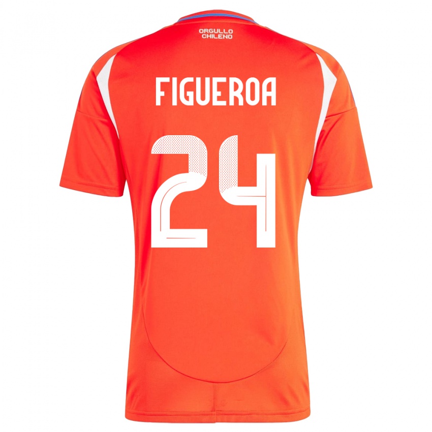 Kinder Chile Ámbar Figueroa #24 Rot Heimtrikot Trikot 24-26 T-Shirt