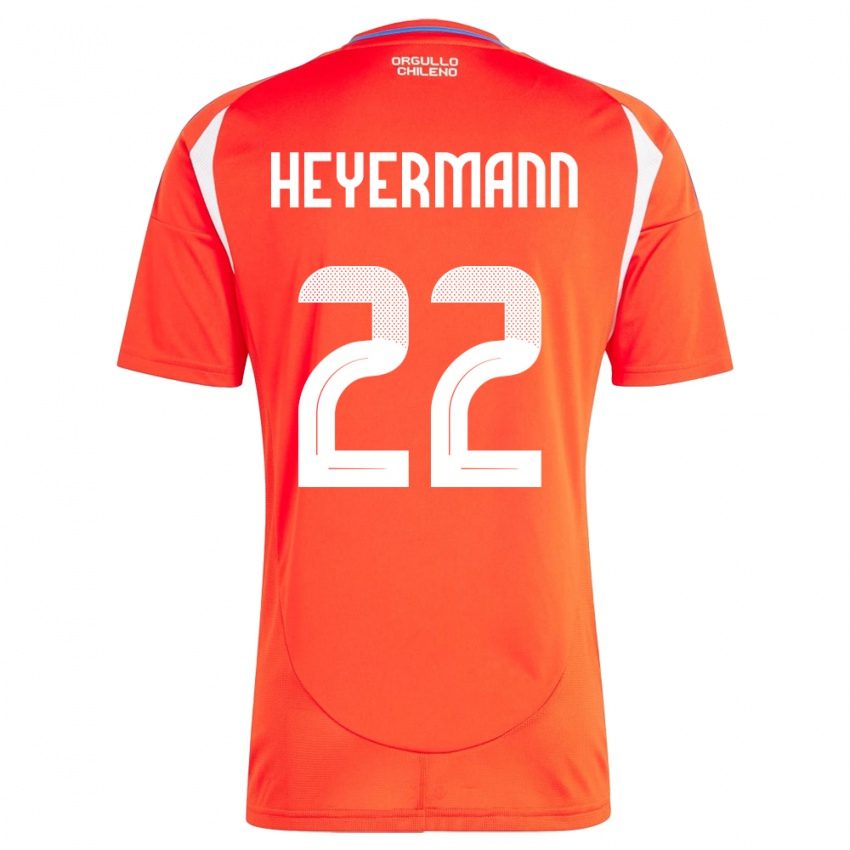 Kinder Chile Agustina Heyermann #22 Rot Heimtrikot Trikot 24-26 T-Shirt