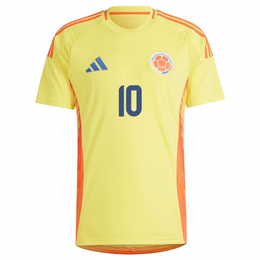 Kinder Kolumbien James Rodríguez #10 Gelb Heimtrikot Trikot 24-26 T-Shirt