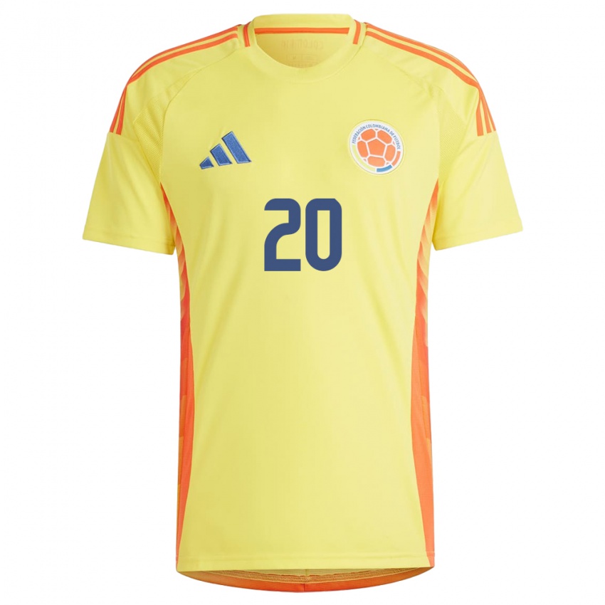 Kinder Kolumbien Mónica Ramos #20 Gelb Heimtrikot Trikot 24-26 T-Shirt