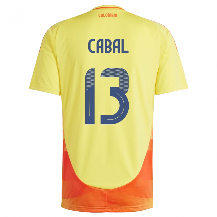 Kinder Kolumbien Juan Cabal #13 Gelb Heimtrikot Trikot 24-26 T-Shirt