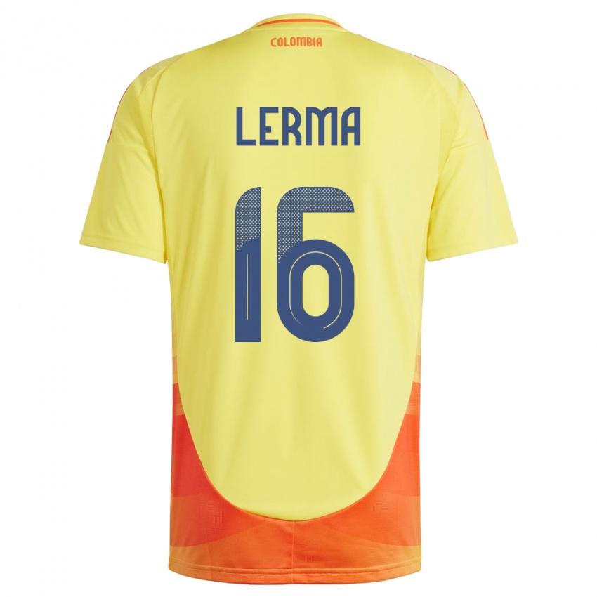 Kinder Kolumbien Jefferson Lerma #16 Gelb Heimtrikot Trikot 24-26 T-Shirt