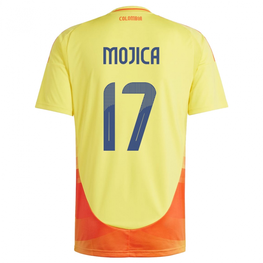 Kinder Kolumbien Johan Mojica #17 Gelb Heimtrikot Trikot 24-26 T-Shirt