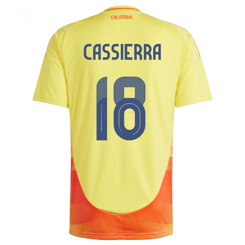 Kinder Kolumbien Mateo Cassierra #18 Gelb Heimtrikot Trikot 24-26 T-Shirt