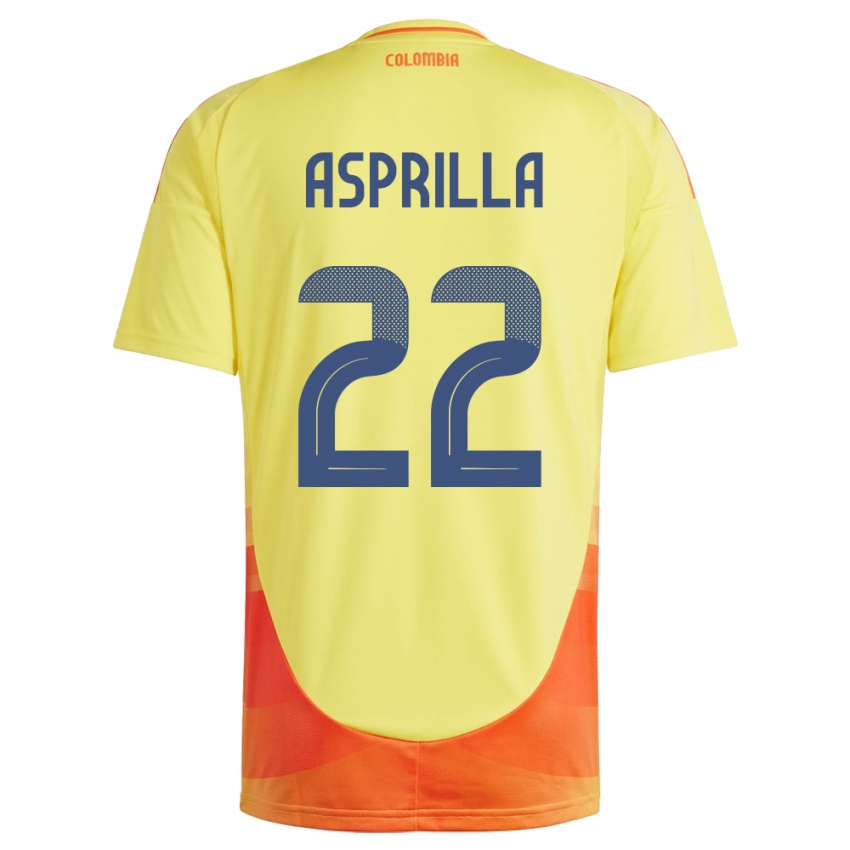 Kinder Kolumbien Yáser Asprilla #22 Gelb Heimtrikot Trikot 24-26 T-Shirt