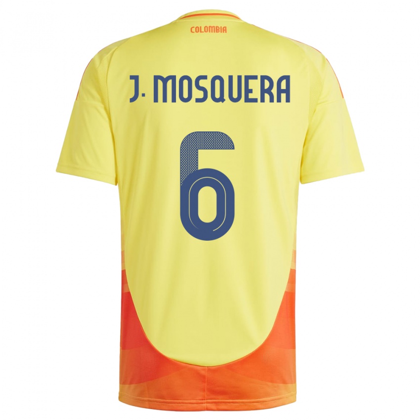 Kinder Kolumbien Juan Mosquera #6 Gelb Heimtrikot Trikot 24-26 T-Shirt