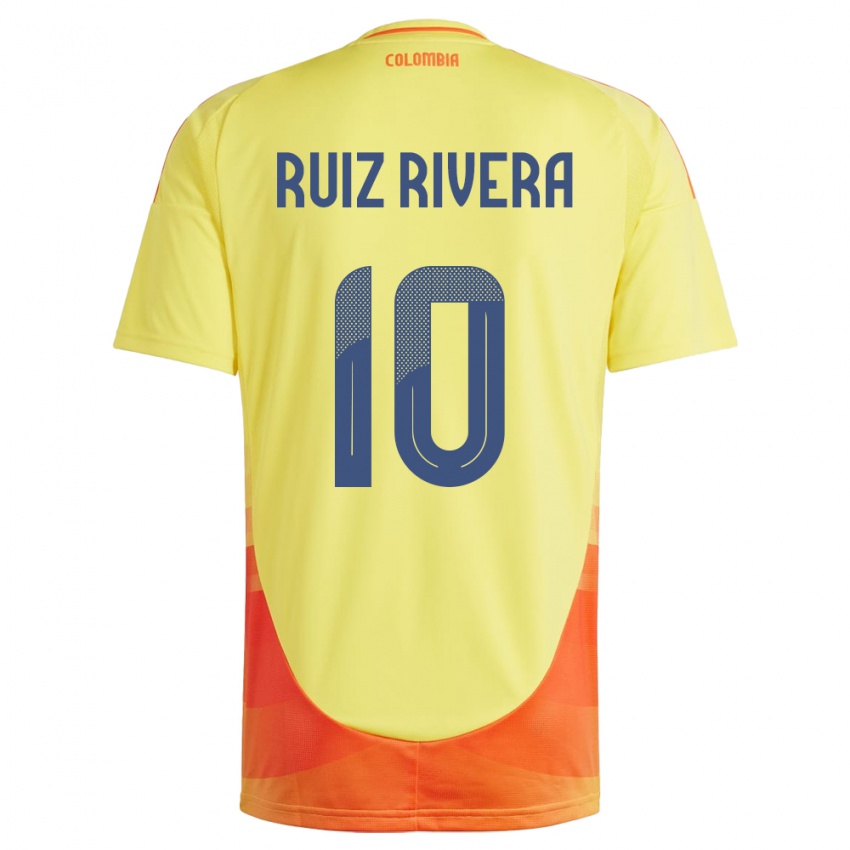 Kinder Kolumbien Daniel Ruiz Rivera #10 Gelb Heimtrikot Trikot 24-26 T-Shirt