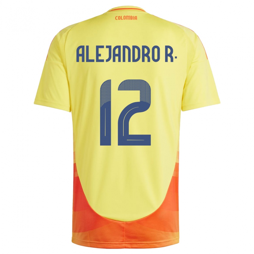 Kinder Kolumbien Alejandro Rodríguez #12 Gelb Heimtrikot Trikot 24-26 T-Shirt