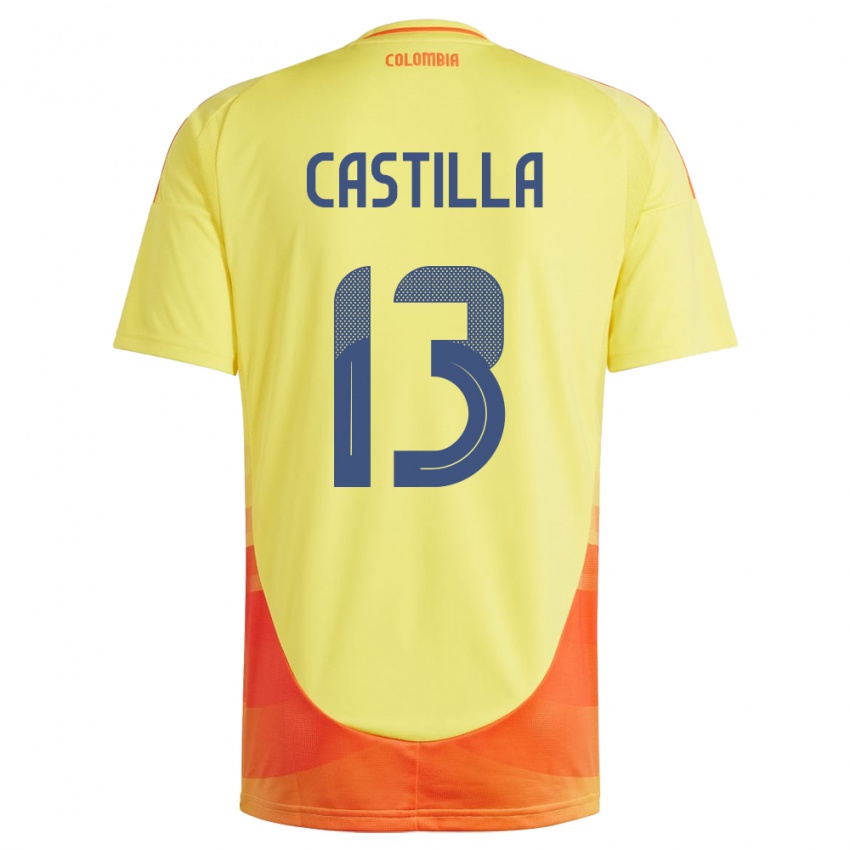 Kinder Kolumbien Juan Castilla #13 Gelb Heimtrikot Trikot 24-26 T-Shirt