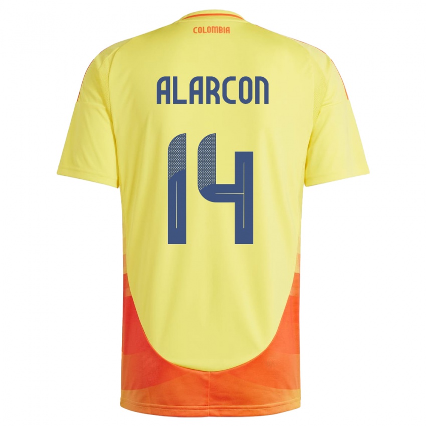 Kinder Kolumbien Andrés Alarcón #14 Gelb Heimtrikot Trikot 24-26 T-Shirt