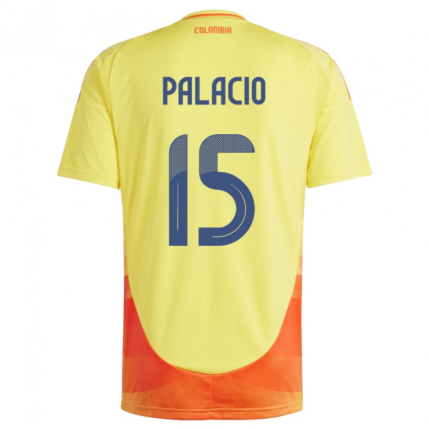 Kinder Kolumbien Nelson Palacio #15 Gelb Heimtrikot Trikot 24-26 T-Shirt